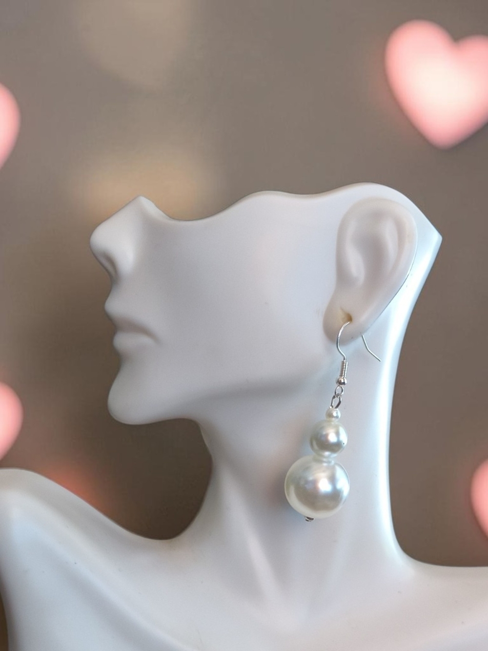 Elegant White Pearl Drop Earrings